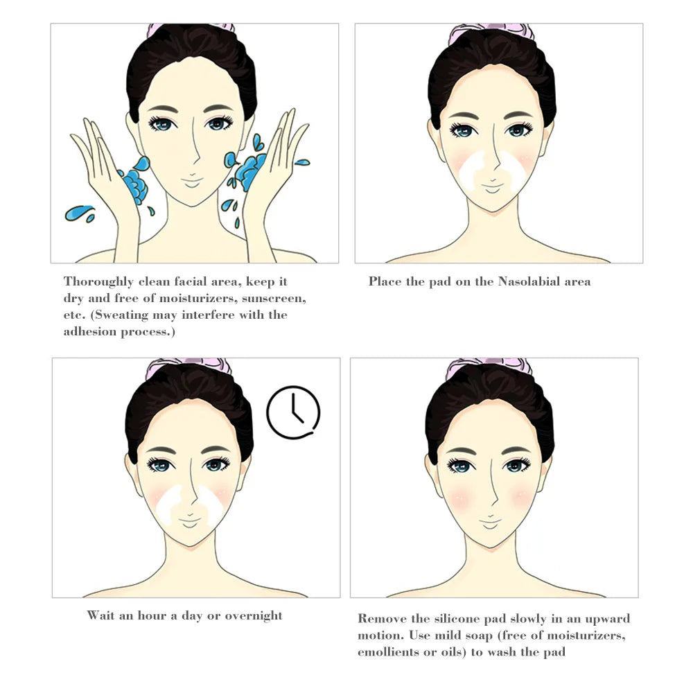 Facial Wrinkle Remover Pad Reusable Medical Grade Silicone Nasolabial Folds Anti-aging Mask Prevent Wrinkle Skin Lifting Patches